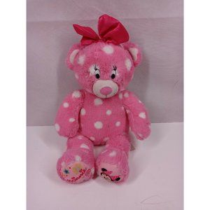 2012 Build A Bear Disney Minnie Mouse Pink Polka Dot Teddy Bear 16" Plush